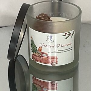 Frosted Pinecone Candle by - Cream